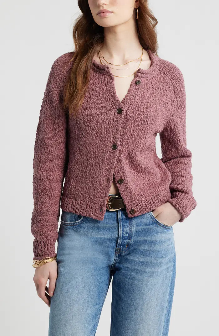 Treasure & Bond Fitted Textured Cotton Cardigan | Nordstrom | Nordstrom