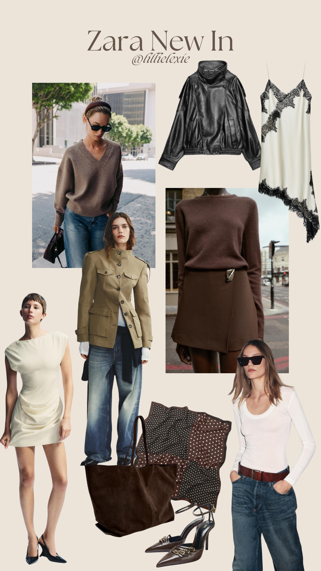 Autumn, Cozy, Crepe, Dress, Shoes, Jacket, Skort, Knit, Tote, Leather, Lace, Scarf, Zara 

 #LTKuk #LTKautumn #LTKstyletip