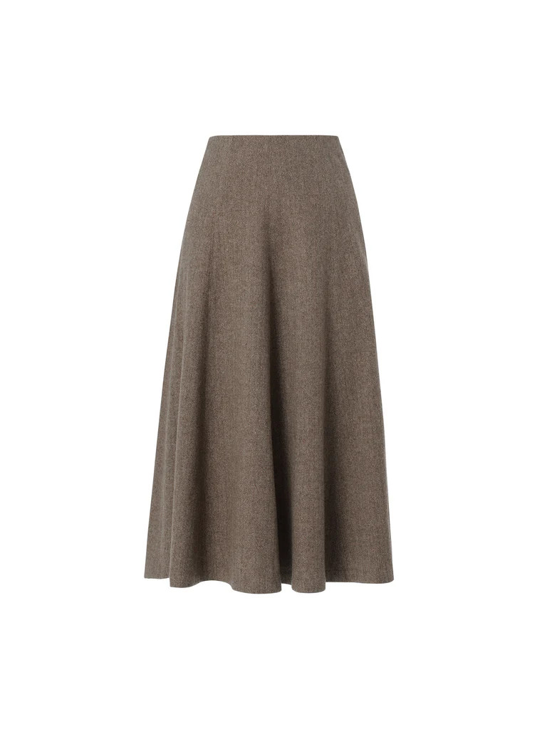 Washable Wool Women A-Line Flared Skirt | GOELIA