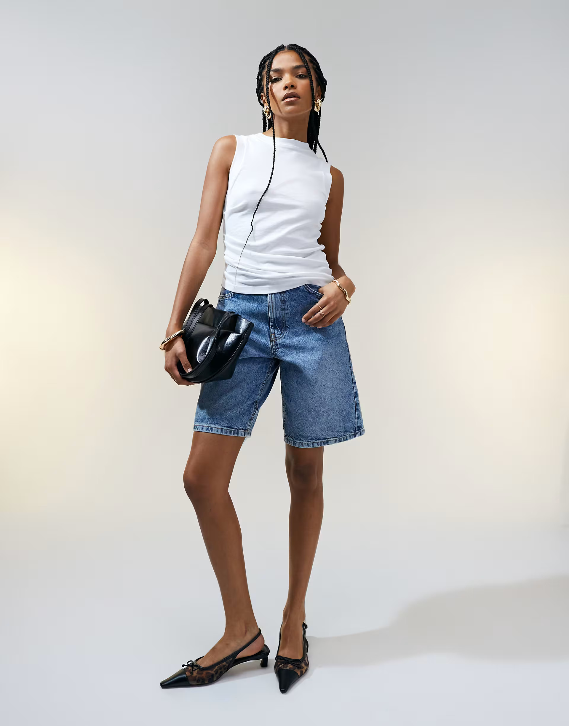 ASOS DESIGN denim bermuda short on midwash blue | ASOS | ASOS (Global)