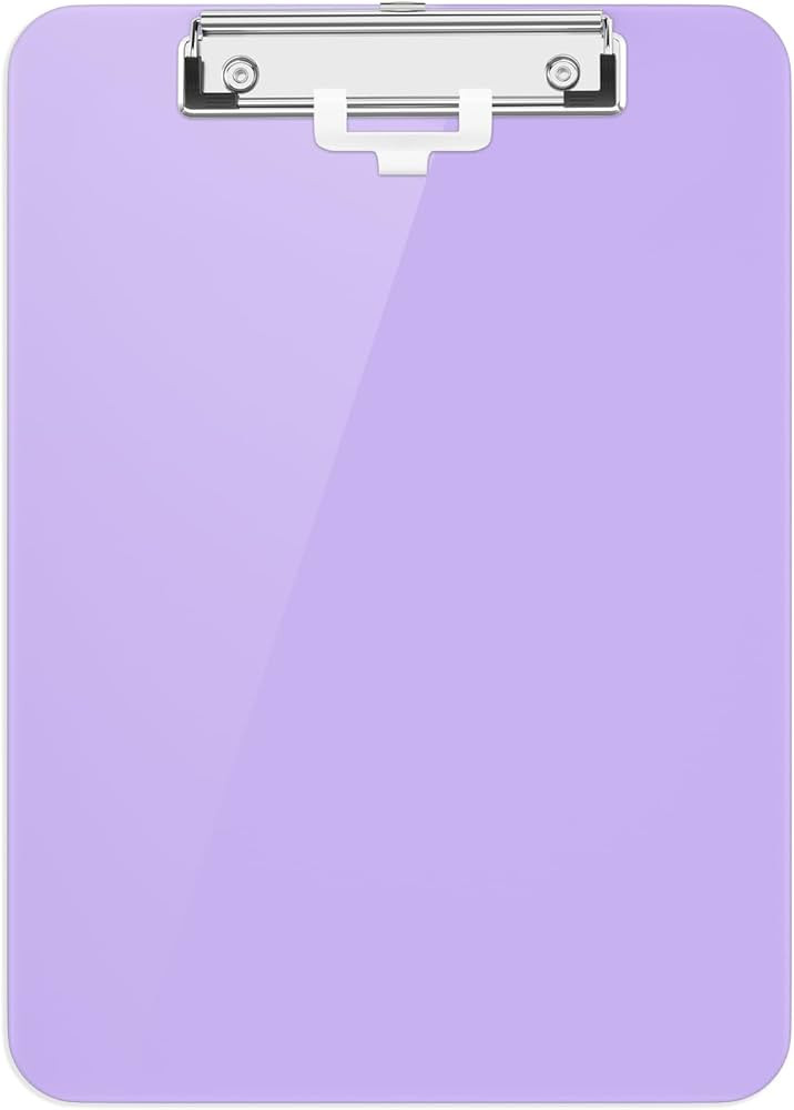 Hongri Plastic Clipboard with Pen Holder, Purple 8.5x11 Letter Size Clip Board for Classroom, Off... | Amazon (US)
