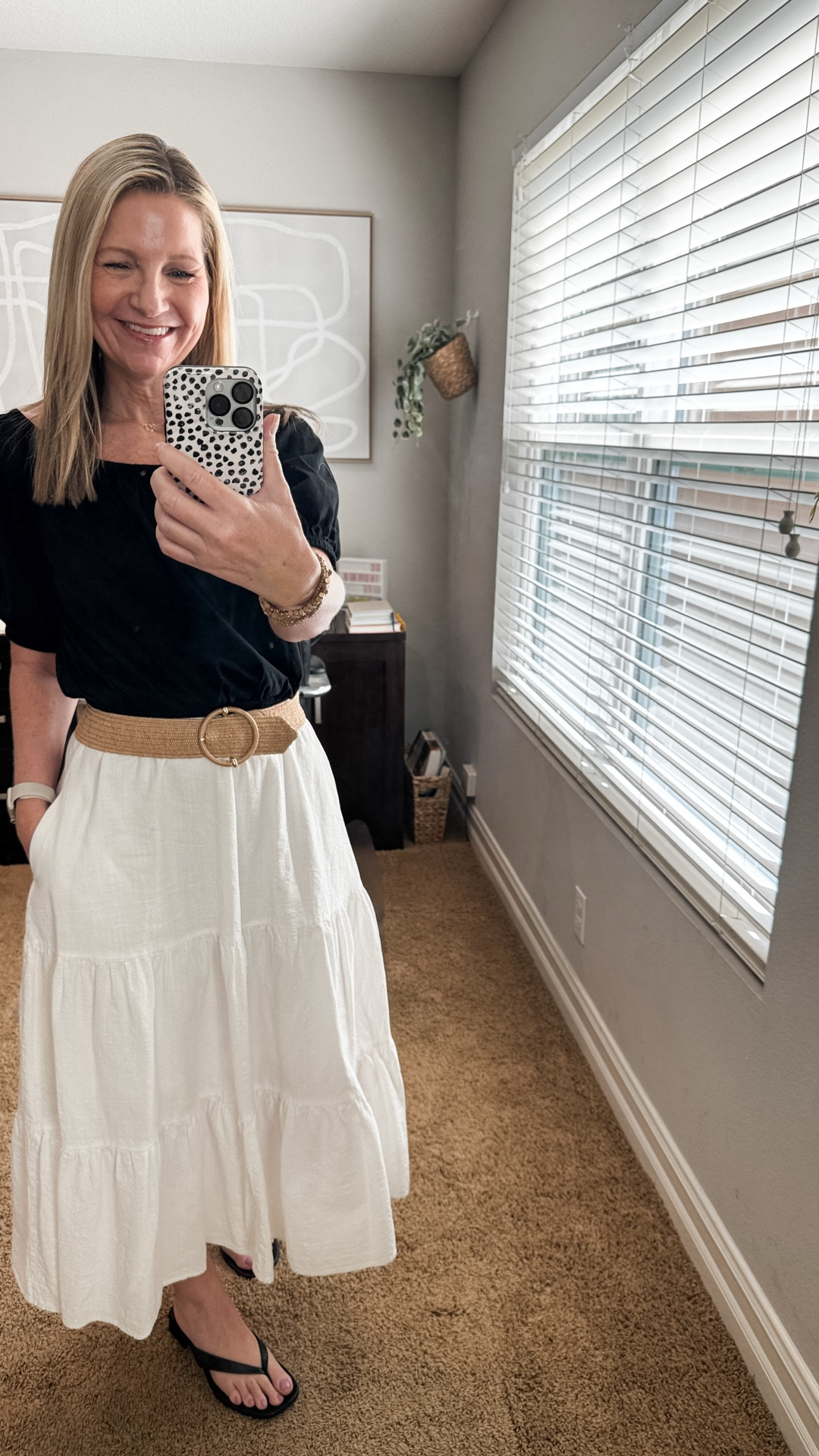 Anyone else struggle with black shoes in the Spring and Summer? Maybe it’s because I’m so fair but they always look so harsh on me. When I saw this cute pair of black sandals from Target with a small block heel I thought they might be perfect with skirts and shorts. The quality is so nice too. 

My white maxi skirt is an Amazon favorite along with my belt. My black top is an old one but I linked other options. 

#LTKOver40 #LTKSeasonal #LTKootd