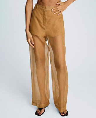 Women's High-Waist Organza Pants | Macy's