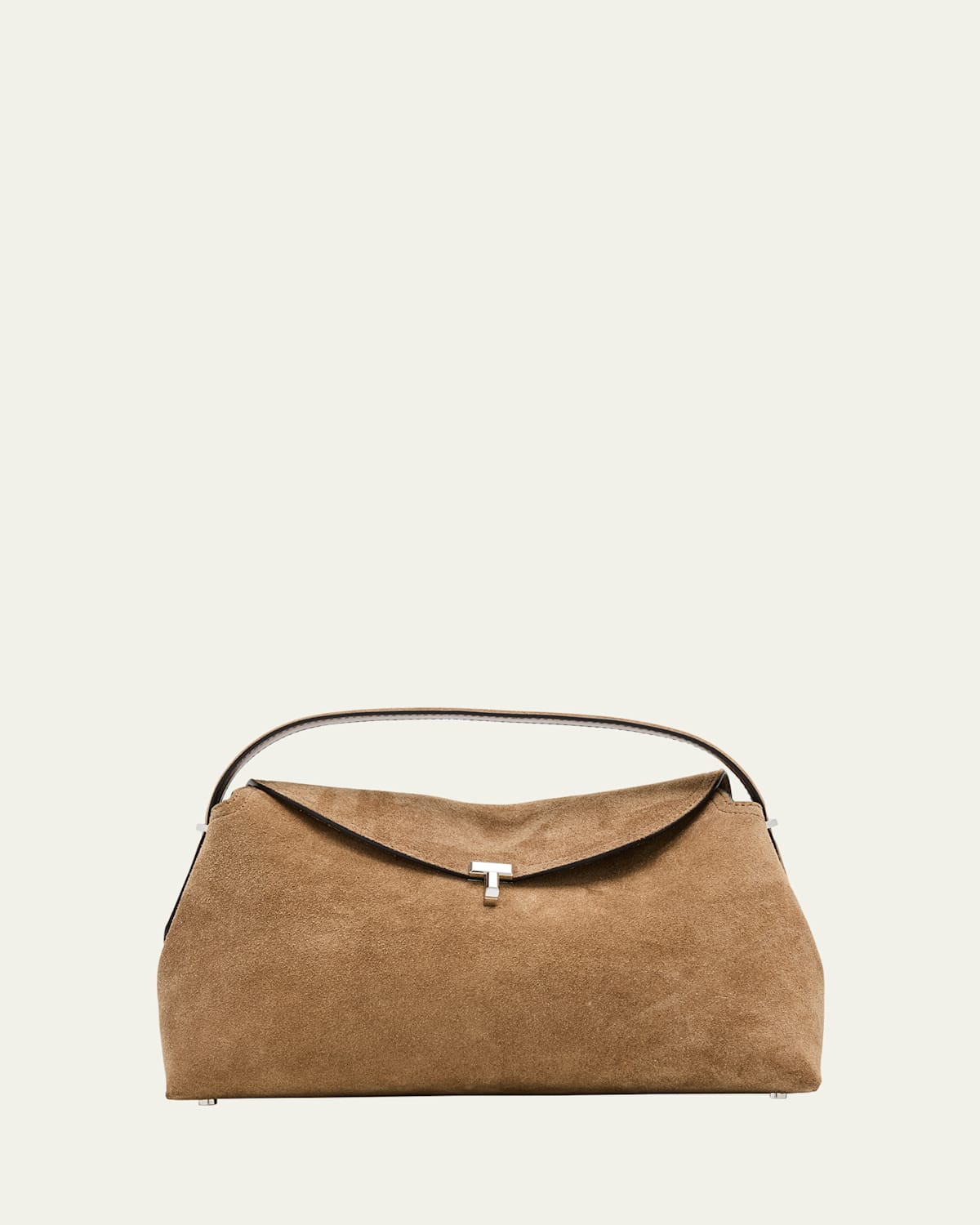 T Lock Suede Top-Handle Bag | Bergdorf Goodman