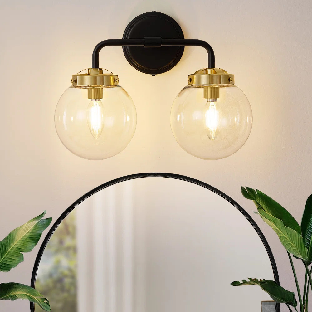 Karlei Dimmable Vanity Light with Hand Blown Glass Globe Shade | Wayfair North America