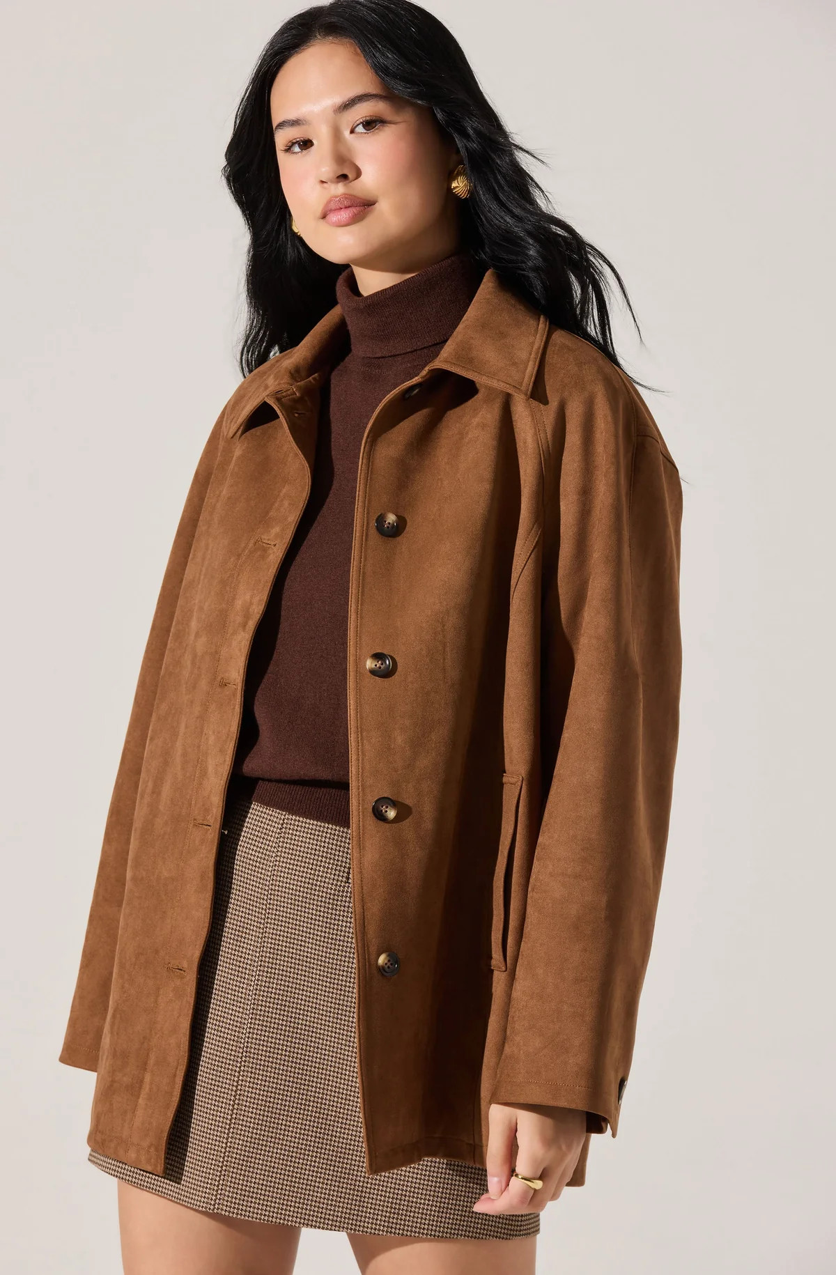 Presleigh Faux Suede Jacket - Camel / XS | ASTR The Label (US)