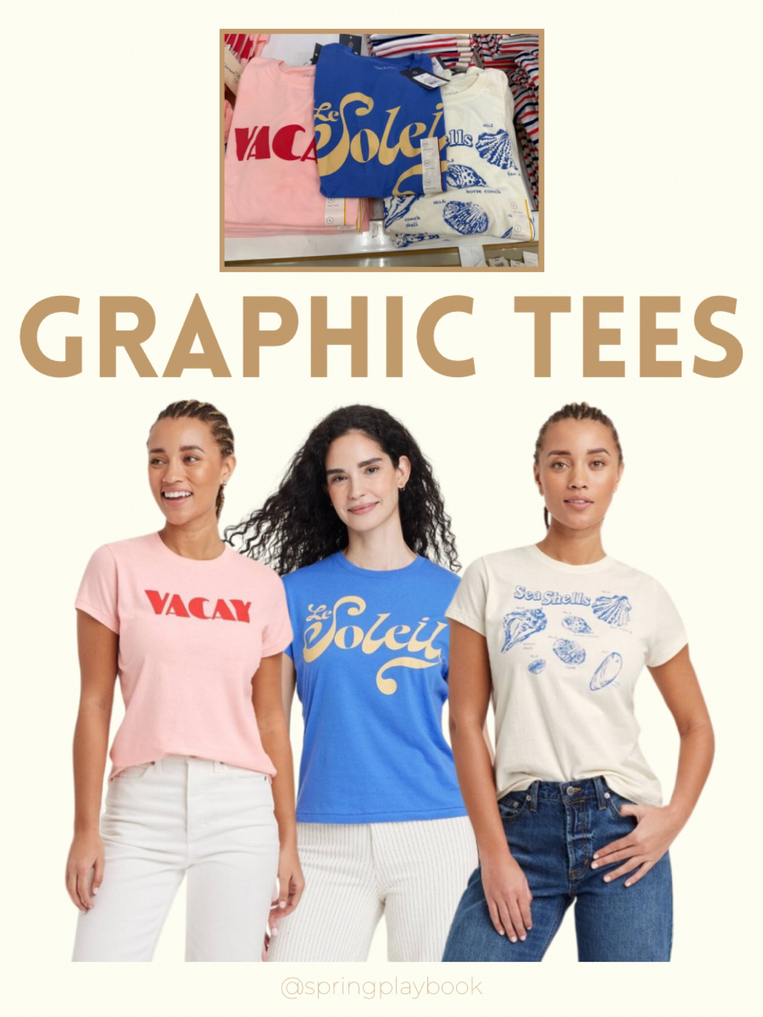 Graphic Tees to be loved by Springs! 

Pink - light spring
Blue - a touch more purple in person, light & warm spring
Cream - all

#createdcolorful #createdcolorfulspring #hocspring #tcispring #pcaspring #lightspring #warmspring #truespring #brightspring #clearspring #paintboxspring #bluespring

#LTKFindsUnder50 #LTKSeasonal #LTKSaleAlert