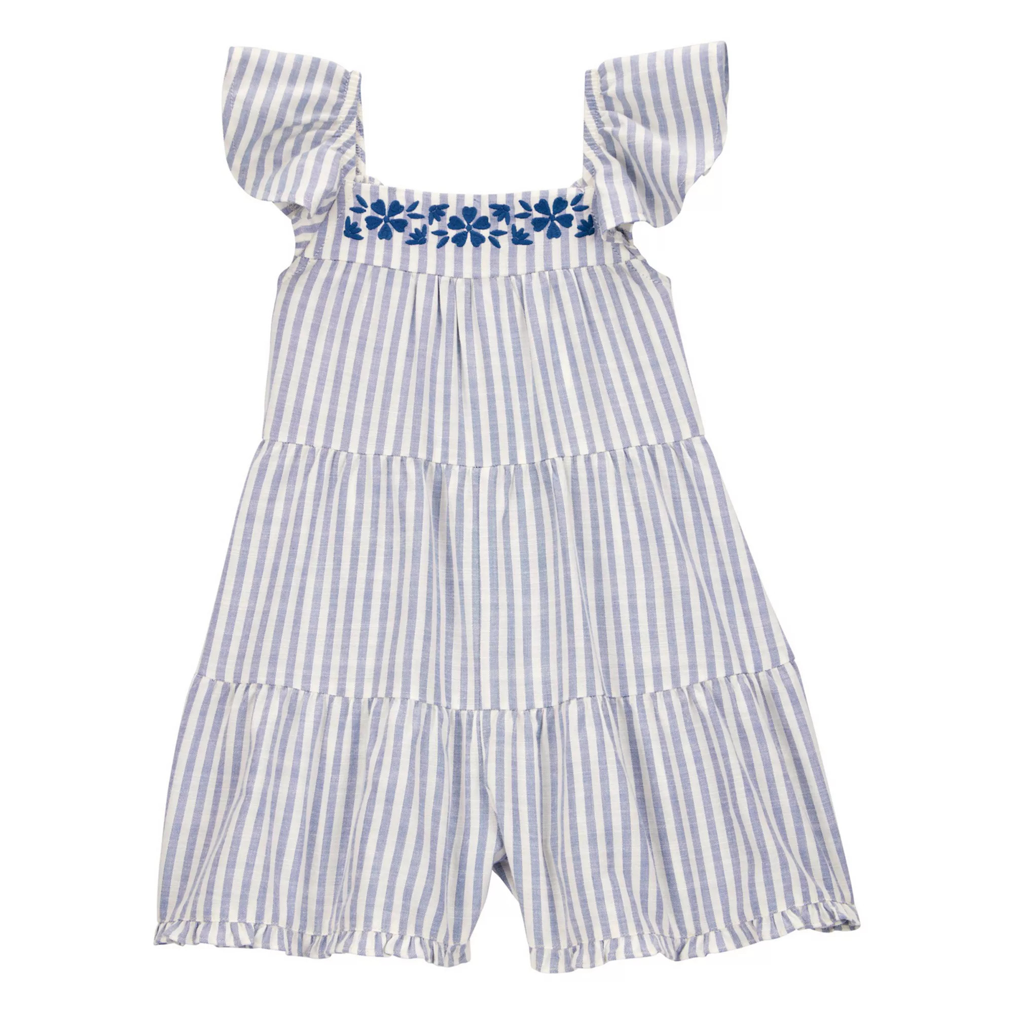 Toddler Girls' Carter's Striped Flutter Sleeve Romper | Kohl's