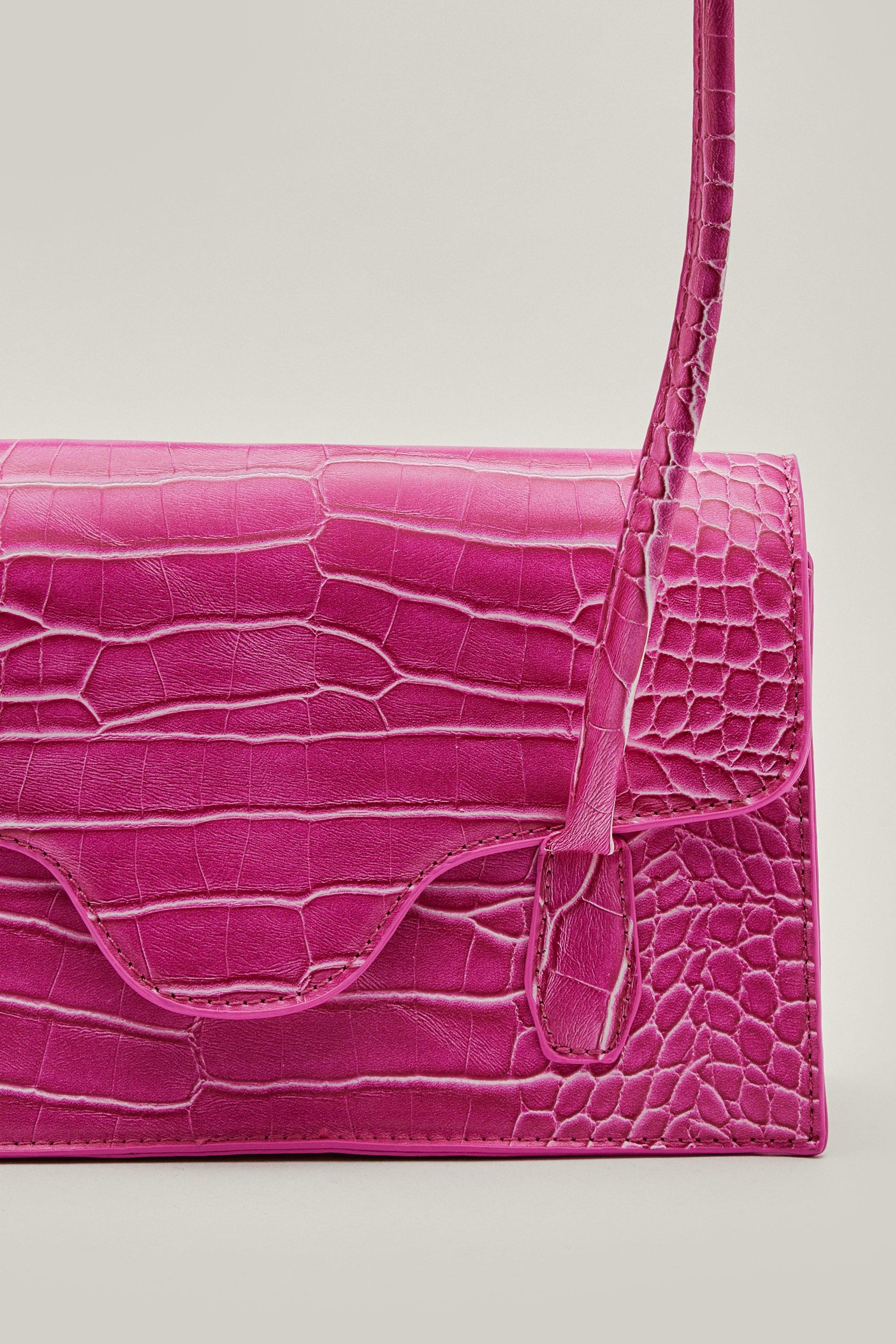 Croc Faux Leather Shoulder Bag | Nasty Gal (US)