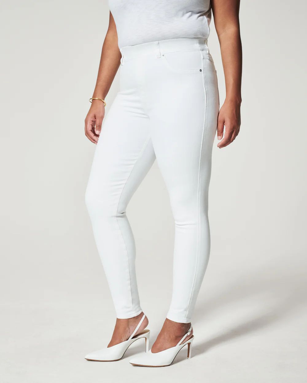Ankle Skinny Jeans, White | Spanx