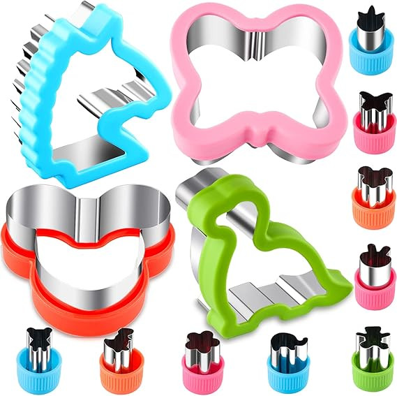 Sandwich Cutter Set Fruit Cutters Bread Cutout Shapes for Kids Lunch Butterfly Dinosaur Unicorn M... | Amazon (US)
