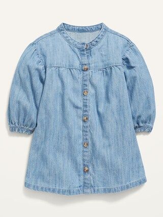 Long-Sleeve Button-Front Chambray Dress for Baby | Old Navy (US)