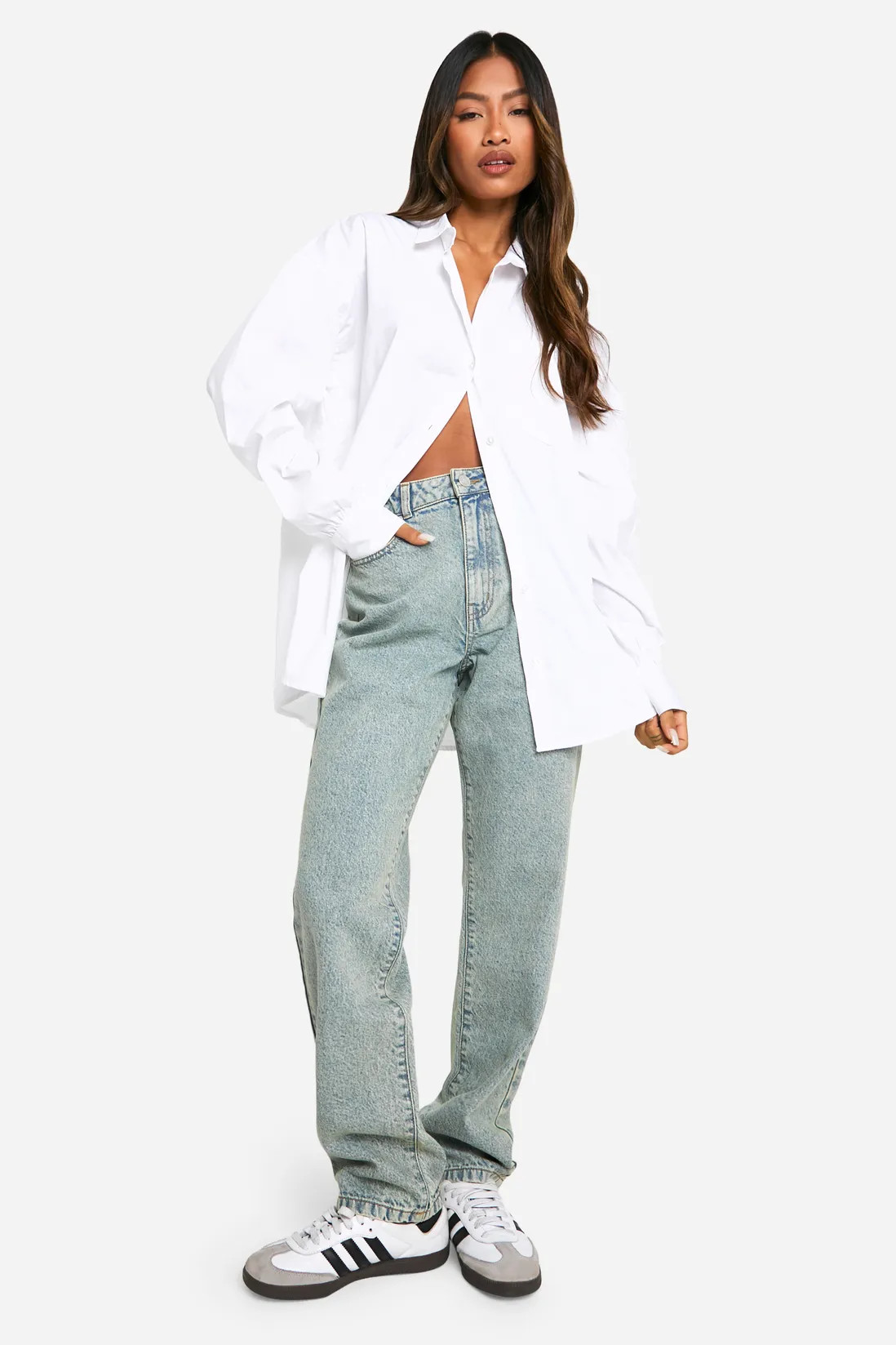 Boohoo Basics 30 Inch Leg High Waisted Straight Leg Jeans | boohoo (US & Canada)