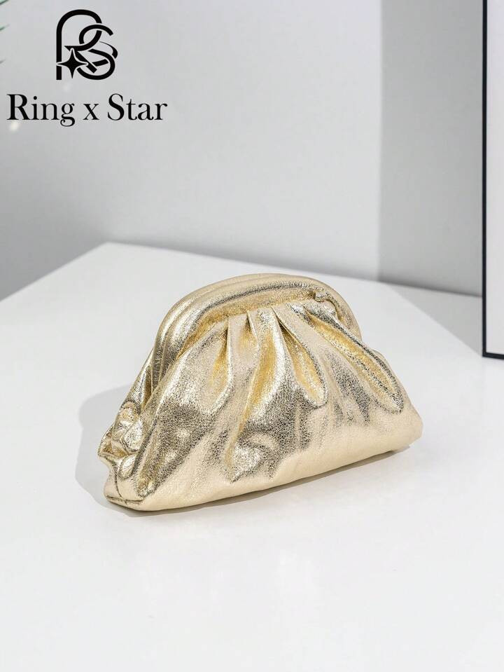 Elegant And Portable Niche Shell Design Handbag For Women, Pleated High-End Solid Color Flip Chain Crossbody Shoulder Bag, Suitable For Going Out, Formal Dates, Evening Parties And Parties Pleated Shell Cloud-Shaped Clutch, Suitable For Brides, Weddings, Parties, Formal Occasions Pleated Shell Bag, Elegant Shell Purse Perfect For Parties Weddings Dinners & Banquets Matches Wedding Dresses Formal Wear Prom Gowns Birthday Outfits, Party Bag Perfect For Party Wedding Prom Dinner/Banquet Matching With Holiday Party Dress Evening Dress & Sequin Dress, Essential Wedding Items,Perfectly Matching With Graduation Dress, Prom Dresses, Perfectly Matching With Prom Accessories | SHEIN