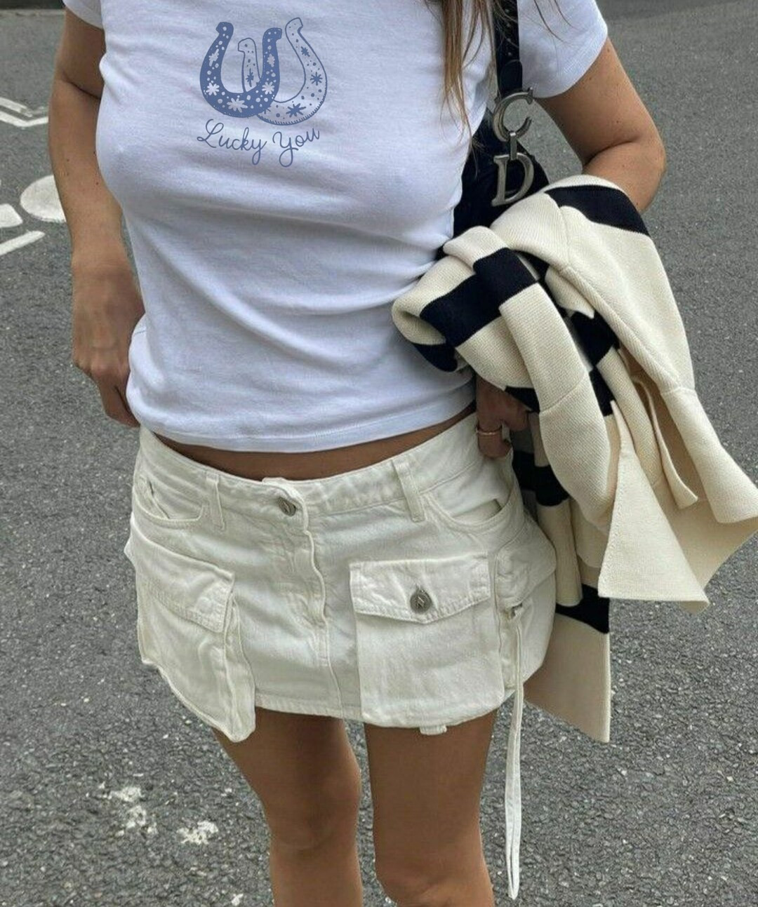 Lucky You Baby Tee, Coquette Baby Tee, Luckygirl Graphic Top, Pinterest Aesthetic, 90s Tshirt, Y2... | Etsy (US)