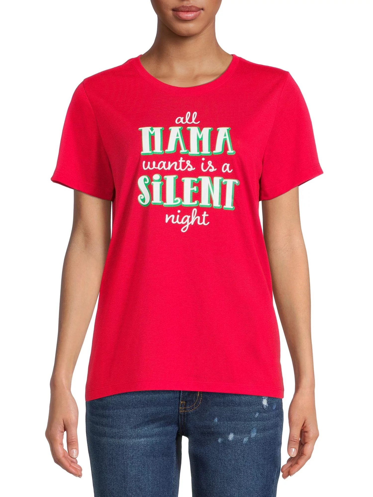 Holiday Time Womens's Silent Mama Graphic Tee | Walmart (US)