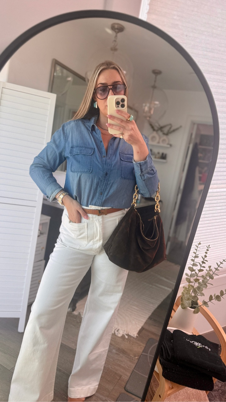 Perfect Spring transition outfit: White wide leg jeans

I think these jeans run tts, reviews said to size up so I did but wish I didn’t listen!

#LTKTall #LTKU #LTKMidsize