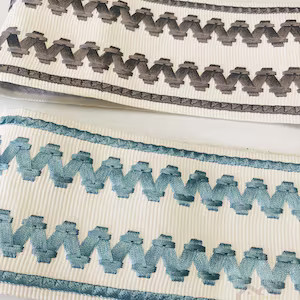 3.5"Embroidery Trim Tape,Light Blue Curtain Trim,Fabric Trim for Curtains , Ribbon Trim,Curtain T... | Etsy (US)