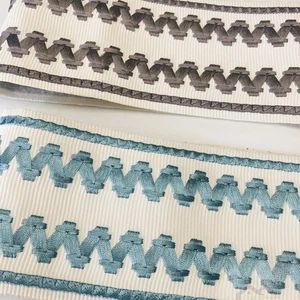 3.5"Embroidery Trim Tape,Light Blue Curtain Trim,Fabric Trim for Curtains , Ribbon Trim,Curtain T... | Etsy (US)