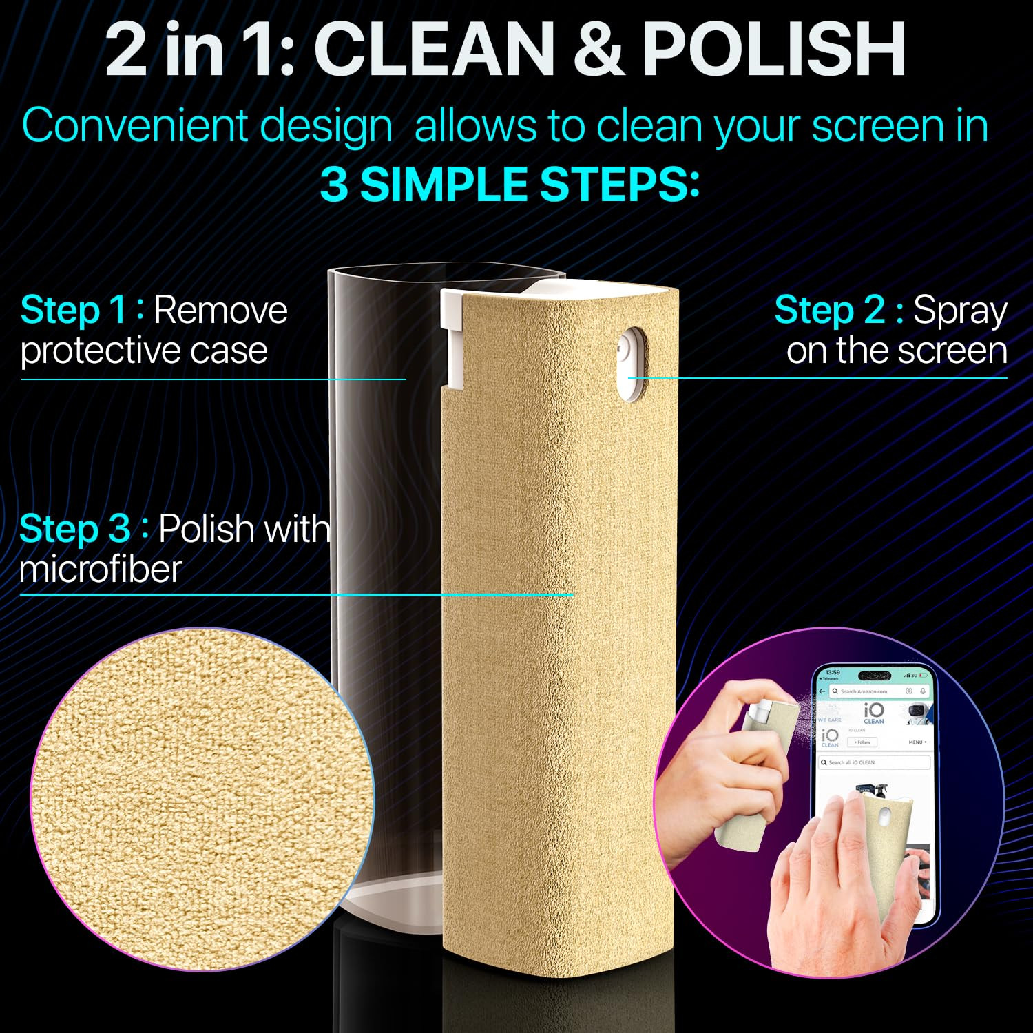 Mini Screen Cleaner Spray – Finger Proof Screen Cleaner for Smartphones, iPads, MacBooks, Lapto... | Amazon (US)