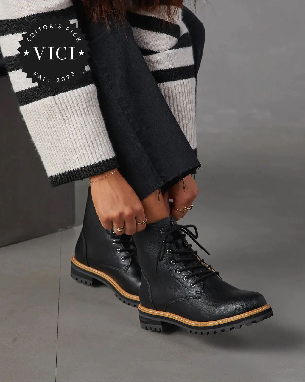 Brycen Faux Leather Lace Up Boot | VICI Collection