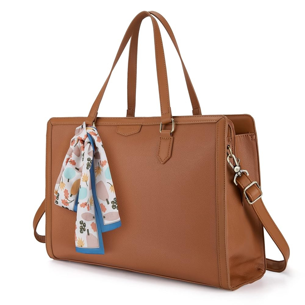 Missnine Laptop Tote Bag for Women 15.6 Inch Leather Work Bags Teacher Computer Purse Briefcase H... | Amazon (US)