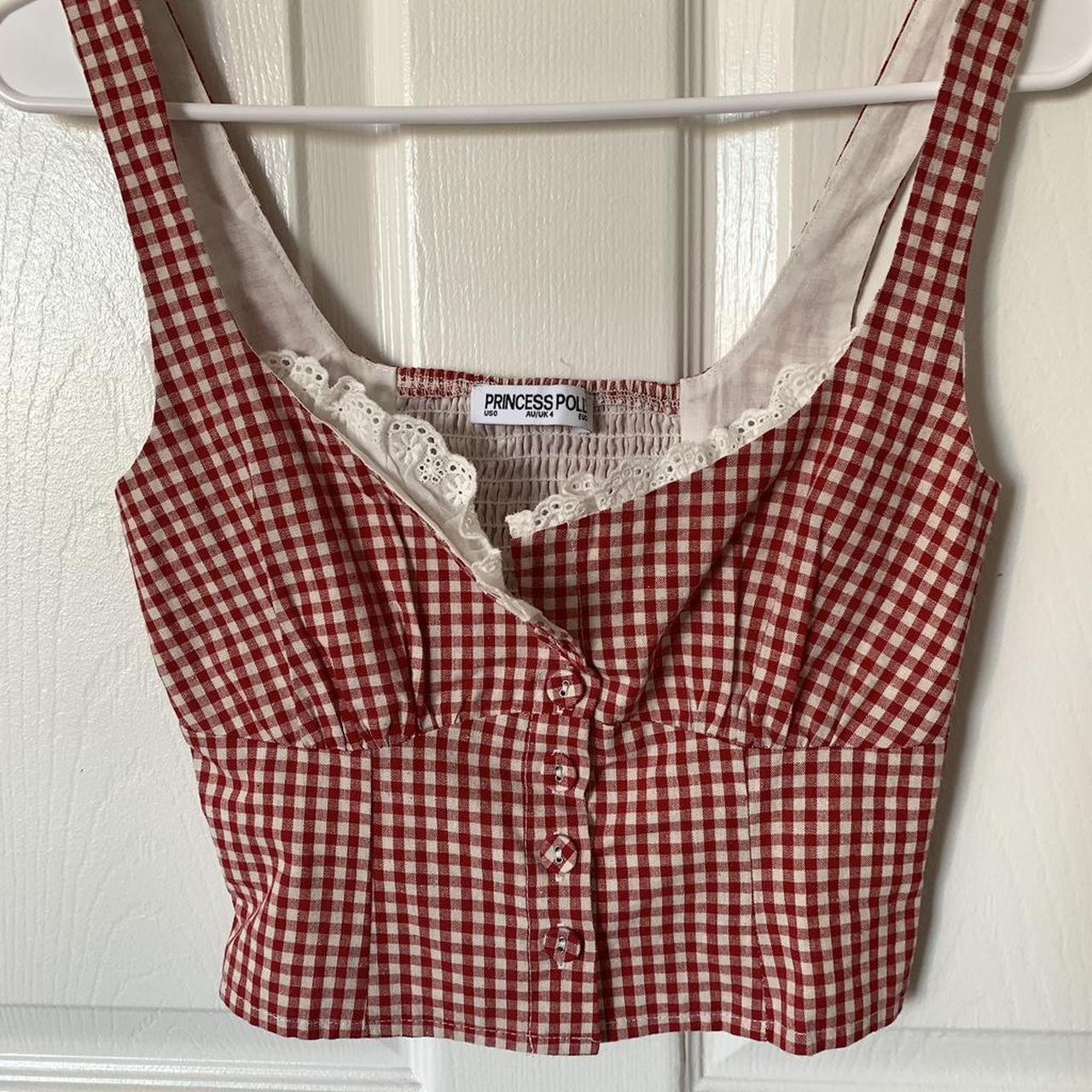 Princess Polly red gingham crop top Size S #gingham... | Depop | Depop Ltd AU