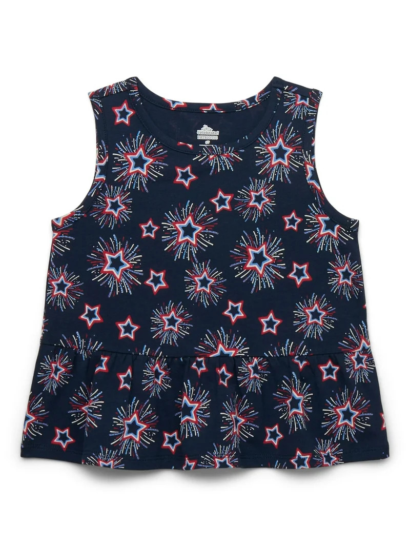 Americana Toddler Girls Peplum Tank Top from Way to Celebrate, Sizes 18M-5T | Walmart (US)