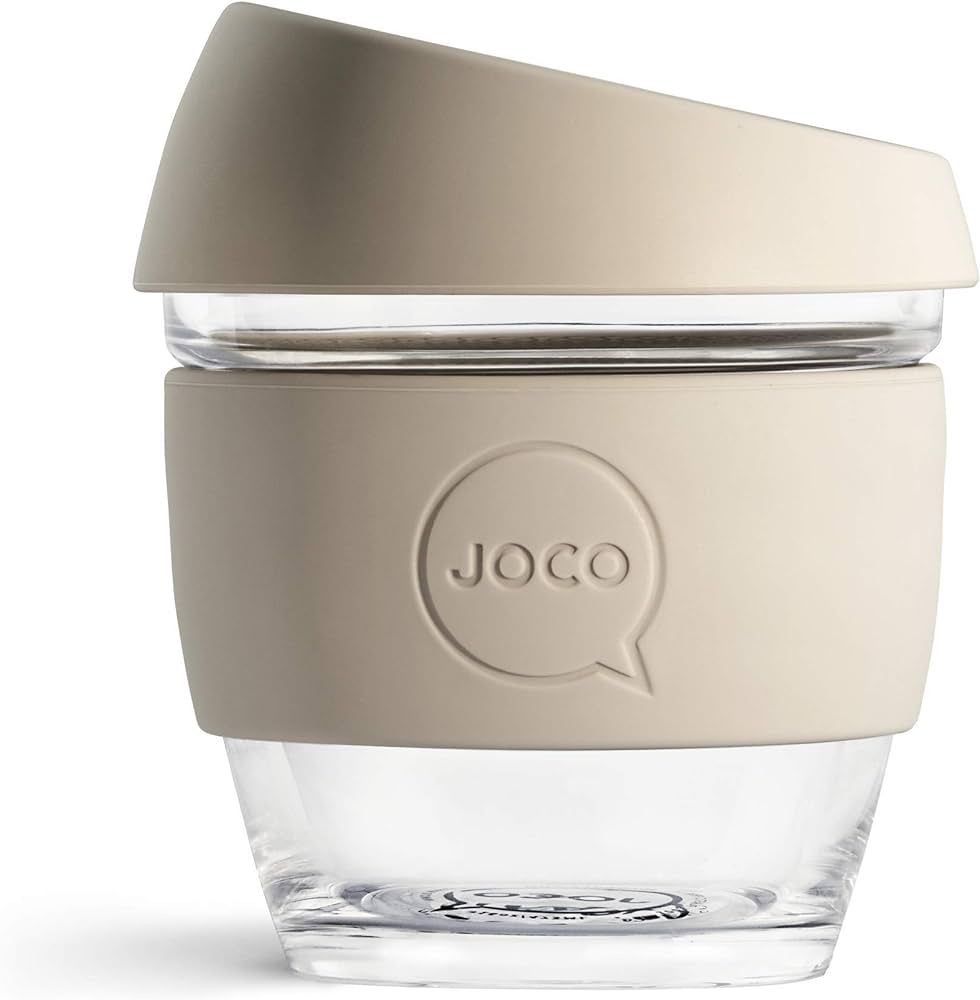 JOCO Cup 8oz - Eco-innovative Borosilicate Glass Reusable Classic Cup - (Sandstone) | Amazon (US)