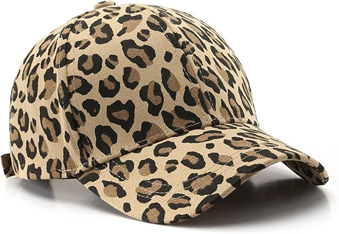 Stylish Leopard Print Women's Baseball Cap,Low Profile Vintage Adjustable Hat, Outdoor Activities... | Amazon (US)