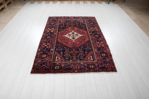 Flash Sale  6' 7 X 4' 6 Vintage Rug Navy - Etsy Canada | Etsy (CAD)