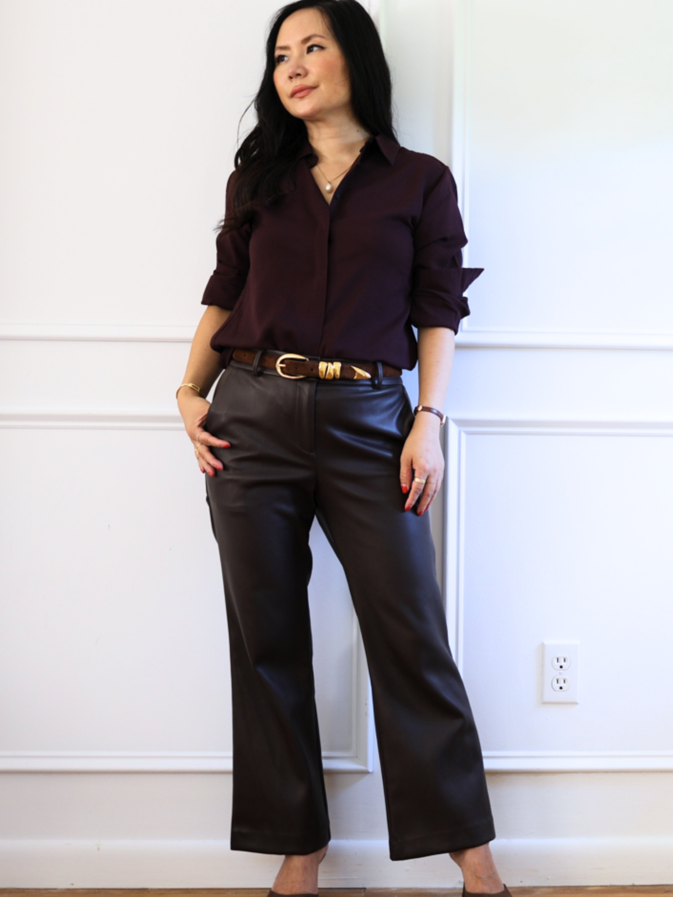 A UNIQLO button-down is one of those basics I can style a million ways. I especially love wearing it slightly open at the neckline and tucked in with high-waisted bottoms. I’m wearing size XS.  Wearing with Ann Taylor crop pant. 

 #LTKSeasonal #LTKOver40 #LTKPetite