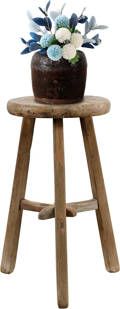 Artissance Round Vintage Stool, Weathered Natural Wood Finish (Size & Color Vary) | Amazon (US)