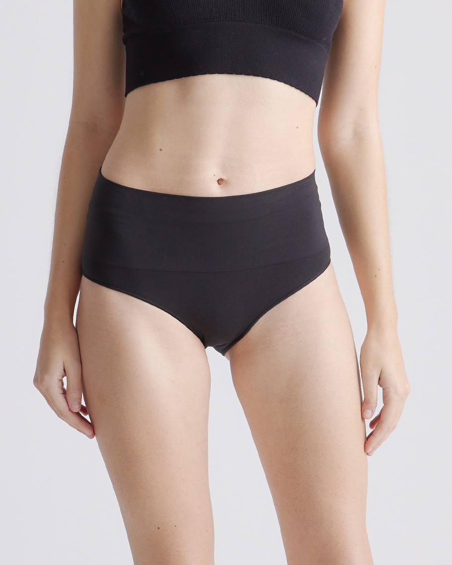 Quince | Women's Shaping High-Waisted Brief in Black, Size Large, Nylon/Spandex | Quince