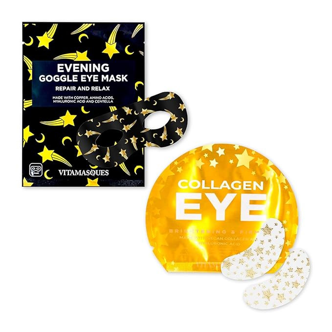 Vitamasques Evening Goggle Eye Mask & Vegan Collagen Eye Pads Bundle | Amazon (US)