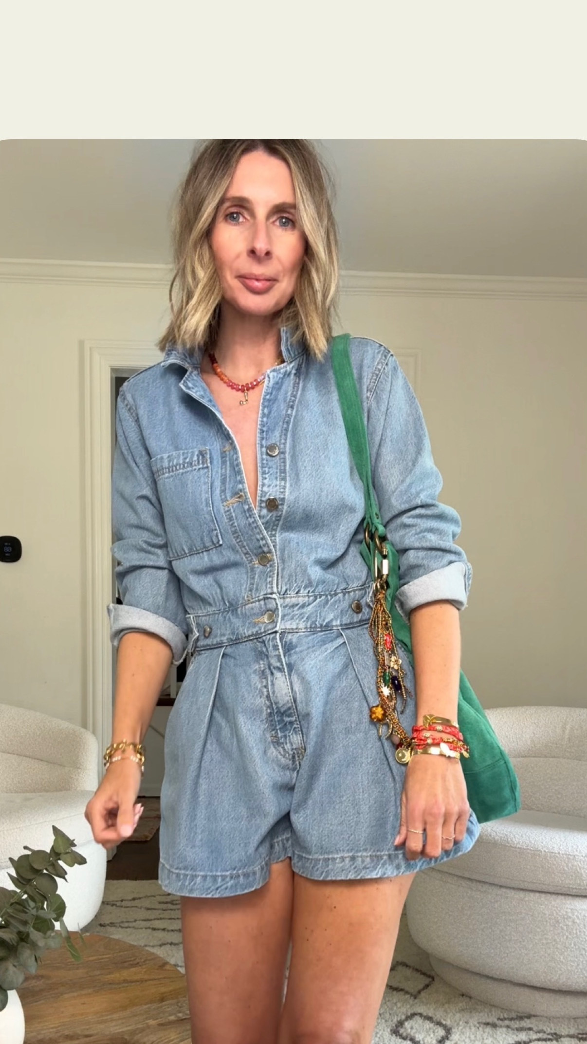 this romper. gahhhhh! soft denim. pleated shorts. adjustable waistband. zipper AND buttons so you can open them just one too many! 😉 

wearing size 4.

if you’re going to a concert or festival this spring / summer… THIS is what you need! 



country concert, festival outfit, everyday style, summer outfit, effortless style, easy style, romper, neck scarf, what to wear. 


#festivaloutfit #countryconcert #whattoweartoday #romperstyle #targetstyle #styleover40 #coolmom 

#LTKFestival #LTKFindsUnder50 #LTKWatchNow