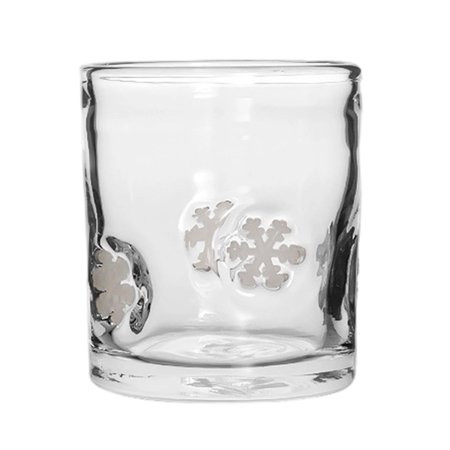 Christmas Juice Glass 14-Ounce Double Layer Old Fashioned Christmas Icon Handblown Glass for Holiday Party Supplies Gift Snowflake | Walmart (US)