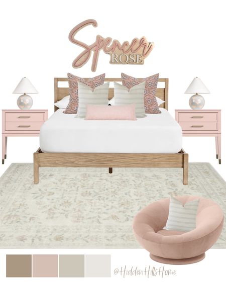 Girls bedroom mood board, modern-transitional bedroom mood board, bedroom design for girls room #pink #girls

#LTKkids #LTKhome #LTKsalealert