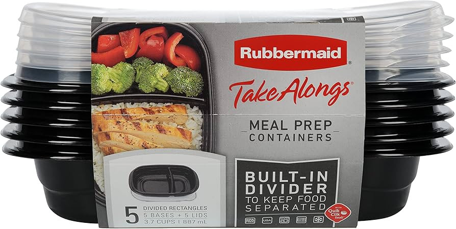 Rubbermaid Take Alongs 3.7 cups Black Food Container and Lid 5 pk - Total Qty: 1 | Amazon (US)