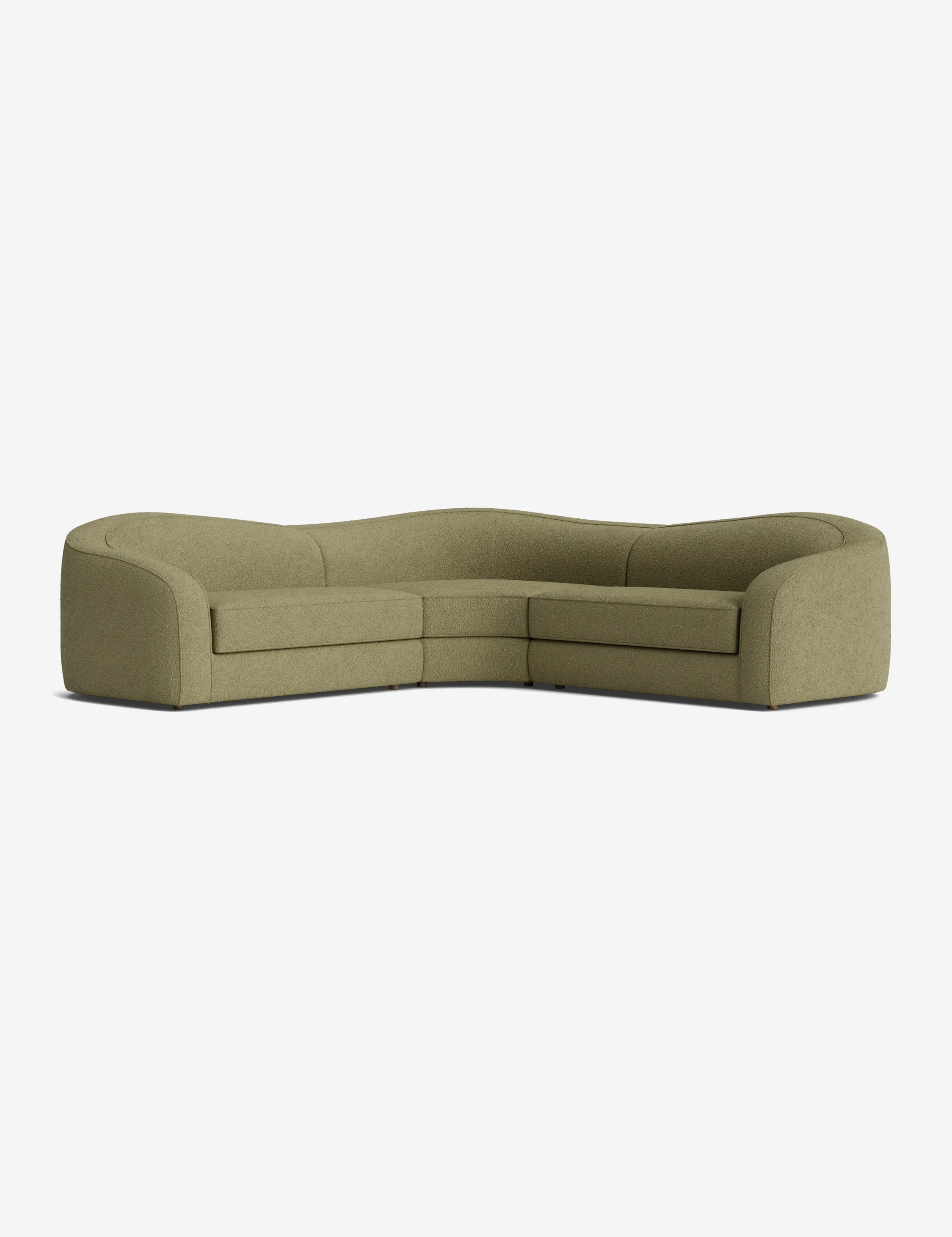 Shaw Corner Sectional Sofa, Green Luxe Boucle | Lulu and Georgia 
