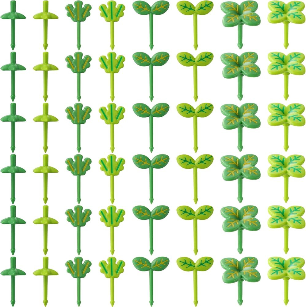 64 Pcs Kids Food Pick Leaves Series Bento Box Picks Plastic Fruit Picks Decorative Bento Box Acce... | Amazon (US)
