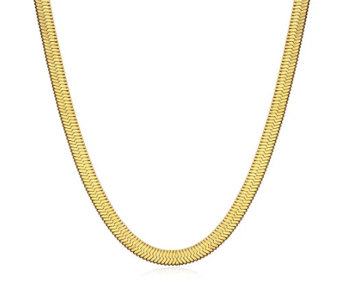 FALLON HAILEY HERRINGBONE CHAIN NECKLACE, SHORT - GOLD | Fallon Jewelry