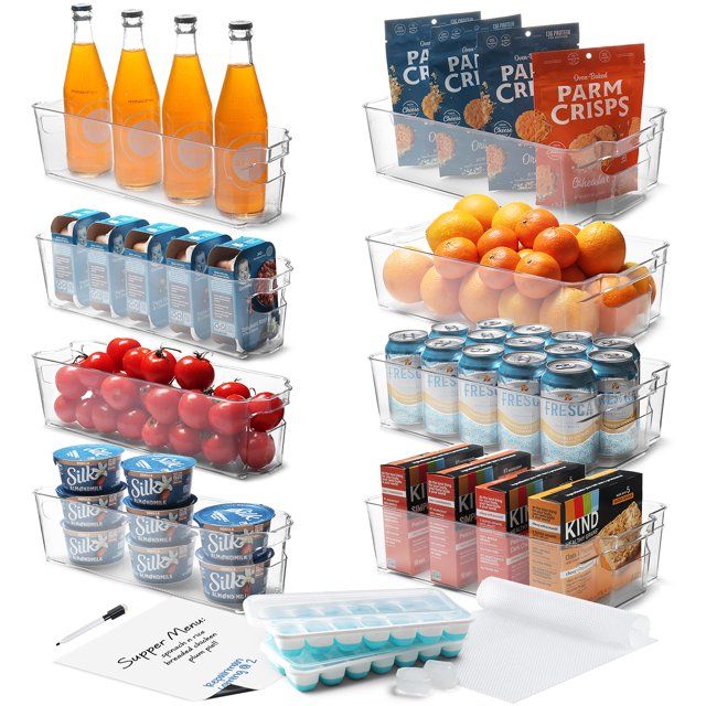 StorageBud Fridge Organizer - 16 Piece Refrigerator Organizer Bins - Stackable Freezer Organizer ... | Walmart (US)