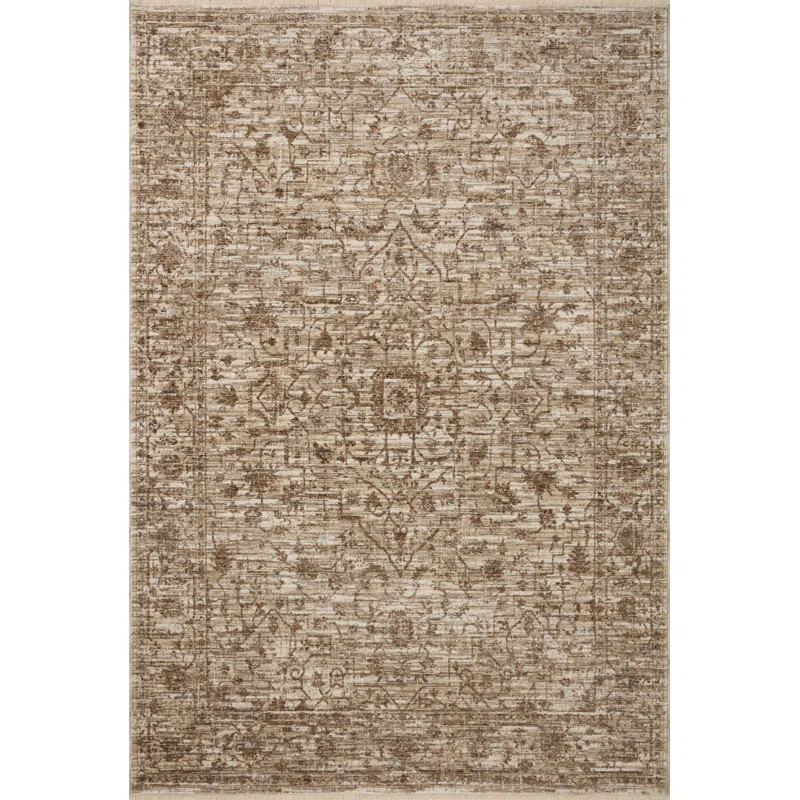 Sorrento Oriental Machine Made Polyester Area Rug in Bark/Natural | Wayfair North America