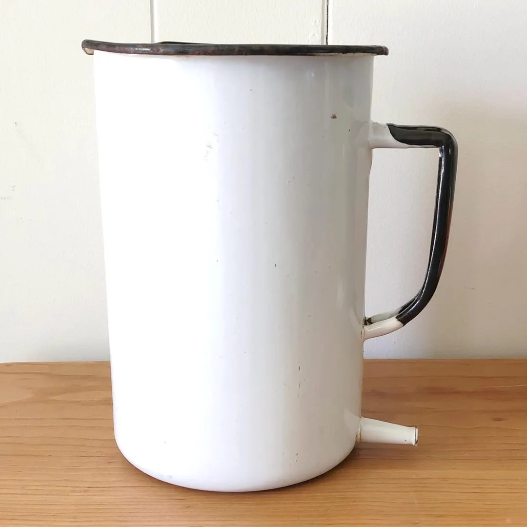Vintage White and Black Enamelware Pitcher With Bottom Spout, Cesco Medical Equipment - Etsy | Etsy (US)