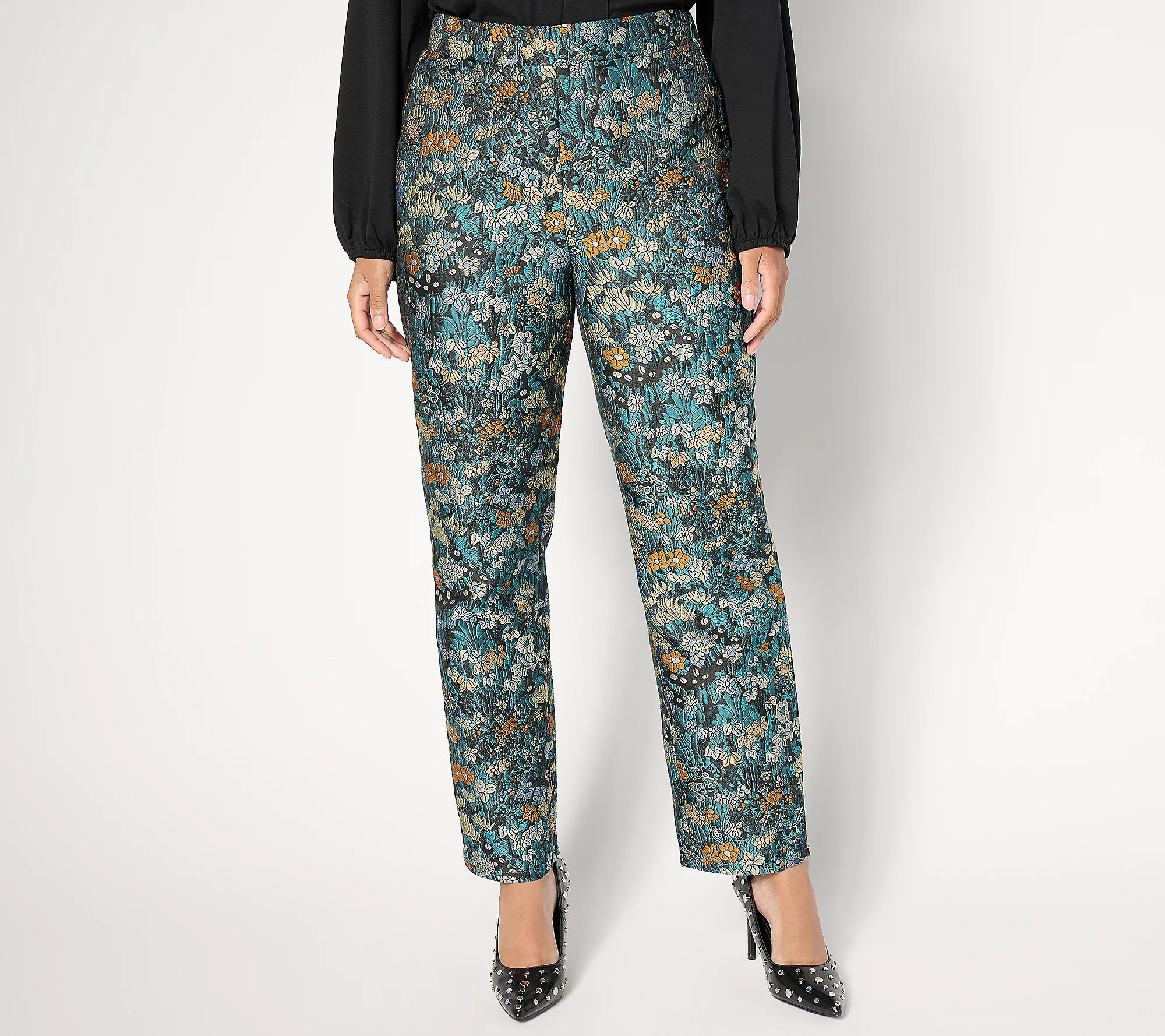 As Is by Stacy London Regular Floral Brocade Pant | QVC