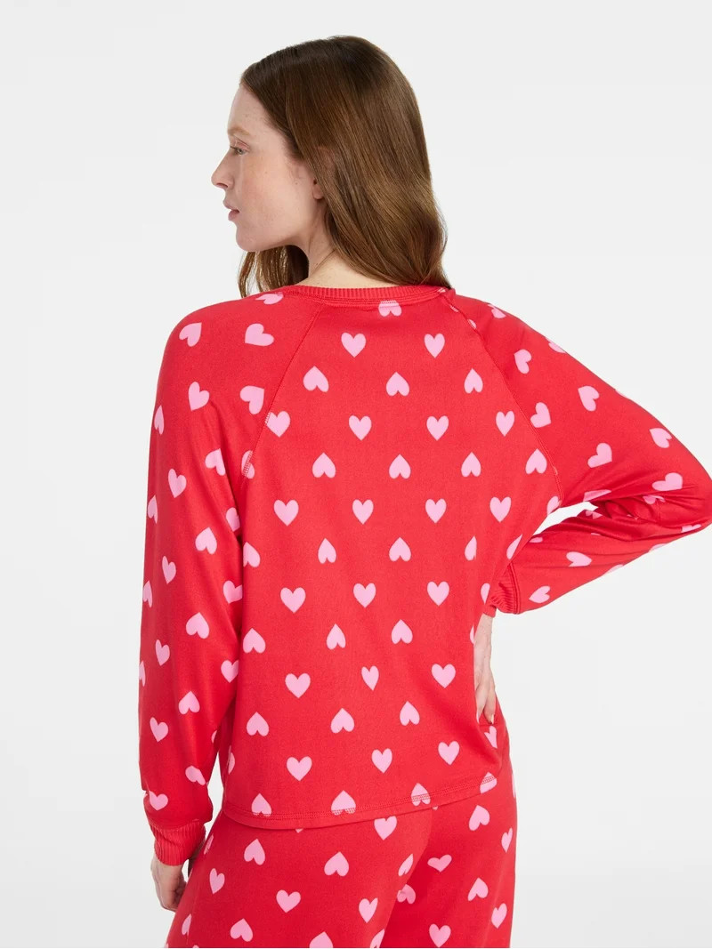 Joyspun Women's Cozy Lounge Collection Hacci Knit Long Sleeve Sleep Top, Sizes XS-3X | Walmart (US)