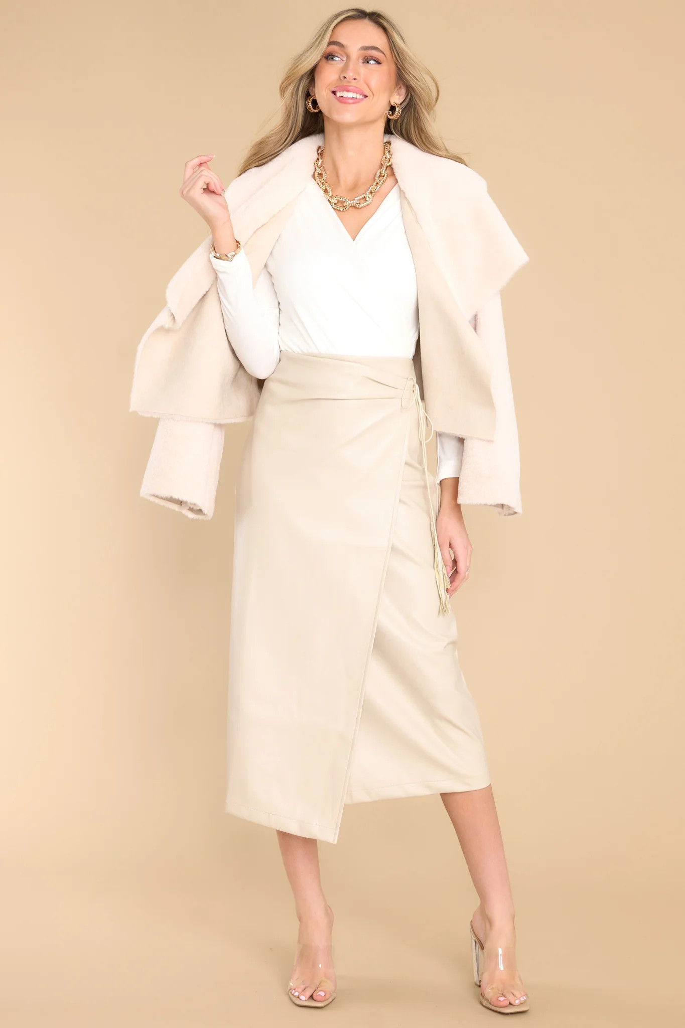 What I've Wanted Ivory Faux Fur Coat | Red Dress 