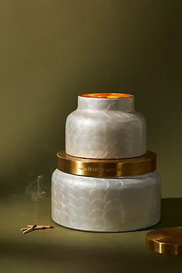 Capri Blue Colossal Volcano Capiz Jar Candle | Anthropologie (US)