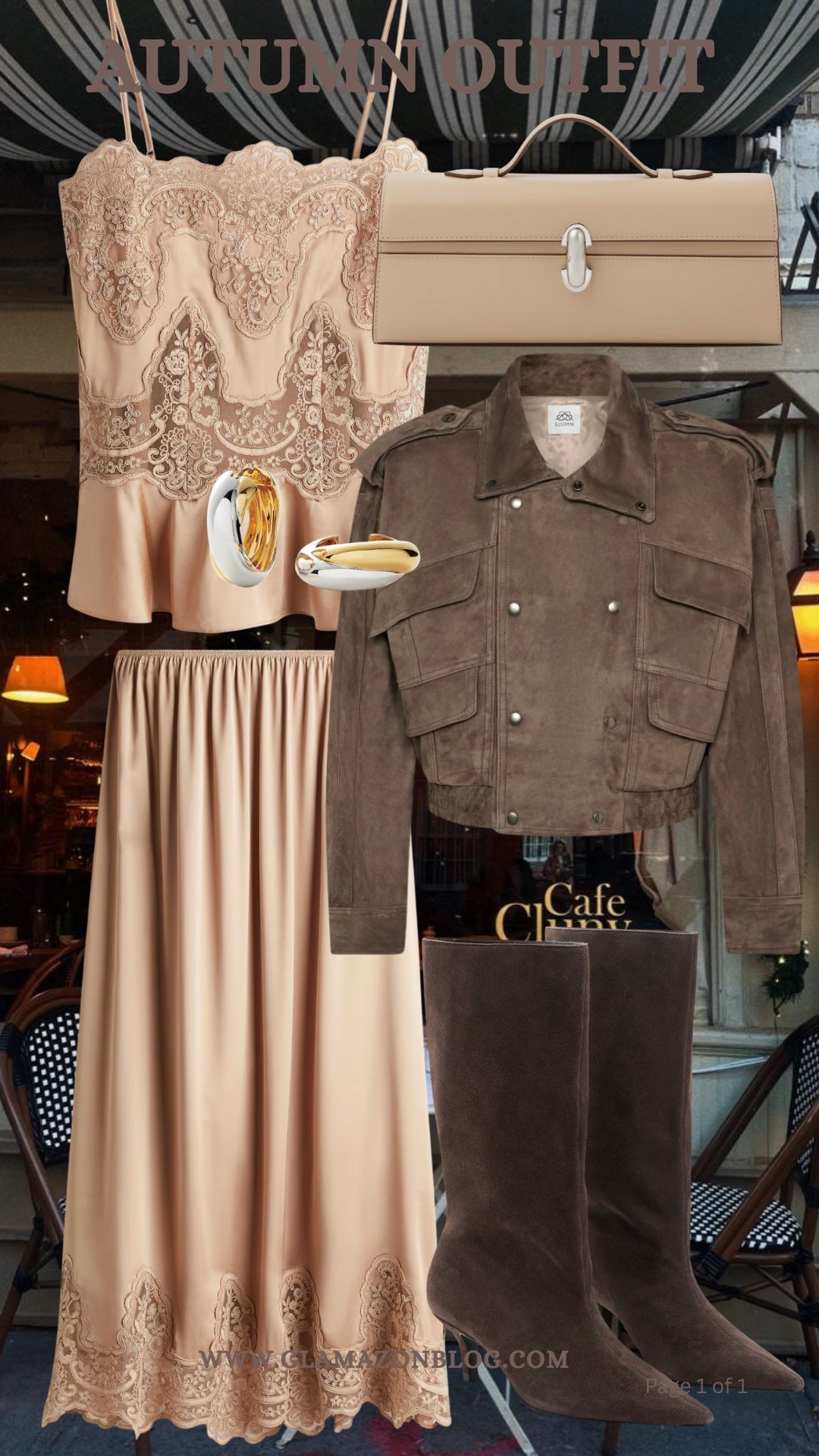 Chic outfit, suede jacket, lace cami, Hm set, slip skirt, lace trim skirt, savette bag, hoop earrings 

#LTKautumn #LTKdatenight #LTKeurope